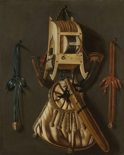 Stilleben med jaktens redskaper av Johannes Leemans