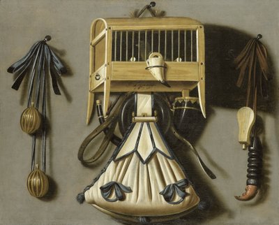 Stilleben med jaktens redskaper av Johannes Leemans
