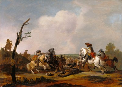 Kampscene av Johannes Lingelbach