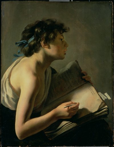 The Young Poet (Youth Transcribing Homer) av Johannes Moreelse