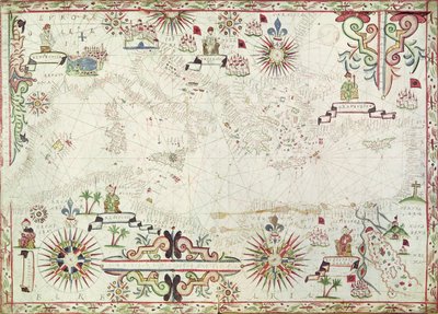 Kart over Middelhavet, 1625 av Johannes Oliva