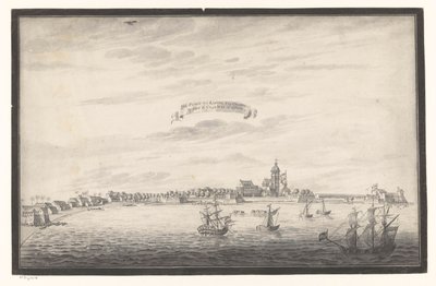Utsikt over Colombo De Stadt og Kastel Von Colombo. On The Eijland Ceijlon (tittel på objekt) av Johannes Rach (possibly)