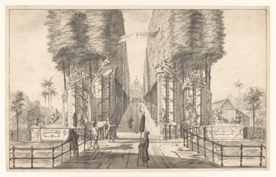 Utsikt over landstedet Weltevreden i Batavia Weldt Vried (tittel på objekt) av Johannes Rach