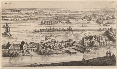 Landsby ved siden av en kanal av Johannes Ruisscher