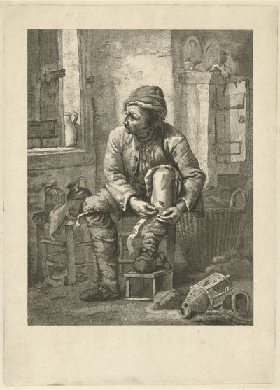 Mann bandasjerer beinet av Johannes Schoenmakers