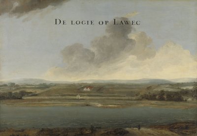To syn på handelsposter i det nederlandske østindiske kompani: Lawec i Kambodsja og Banda på de sørlige Molukkene Utsikt over den nederlandske bosetningen ved Lawec i Kambodsja av Johannes Vinckboons (attributed to)