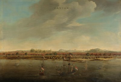 Utsikt over kantonen i Kina Utsikt over Kanton, Kina av Johannes Vinckboons (attributed to)