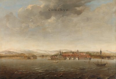 Utsikt over Cochin på Malabarkysten i India Utsikt over Cochin på kysten av Malabar i India Couchyn (tittel på objekt) av Johannes Vinckboons (attributed to)