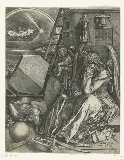 Melancholie Melencolia I (tittel på objekt) av Johannes Wierix
