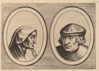 "Erdighe Kniertje" og "Unbekommerde Klaes" av Johannes and Lucas van Doetechum after Pieter Bruegel the Elder