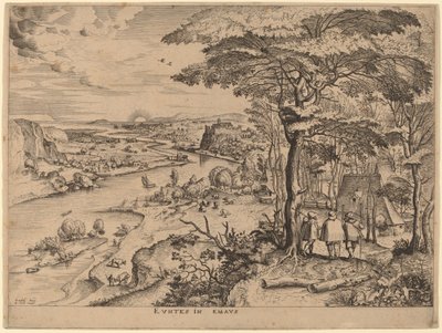 Pilegrimene til Emmaus av Johannes and Lucas van Doetechum after Pieter Bruegel the Elder