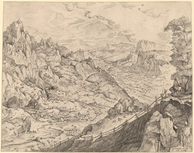 Stort alpelandskap av Johannes and Lucas van Doetechum after Pieter Bruegel the Elder