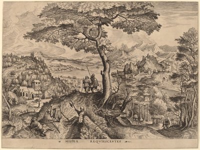 Soldater i hvile av Johannes and Lucas van Doetechum after Pieter Bruegel the Elder