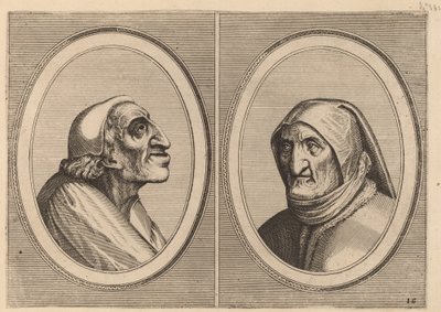 "Pater Muylaert" og "Mater Bille-bloots" av Johannes and Lucas van Doetechum after Pieter Bruegel the Elder