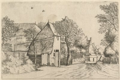 Landsbyvei med Draw Well av Johannes and Lucas van Doetechum after the Master of the Small Landscapes