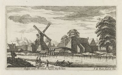 Utsikt over Morebleek utenfor Amsterdam Gesigie aan de Morebleek utenfor Amsterdam (tittel på objekt) av Johannes de Ram