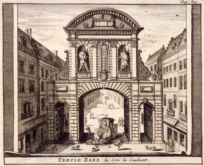 Temple Bar, London, c1700 av Johannes de Ram