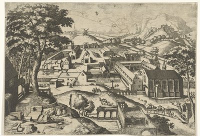 Landskap med Saint Jerome hieronimus in deserto (tittel på objekt) Landskap med kristne historier (serietittel) av Johannes of Lucas van Doetechum