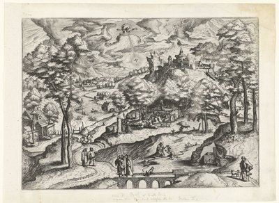Landskap med Kristi dåp Landskap med kristne historier (serietittel) av Johannes of Lucas van Doetechum