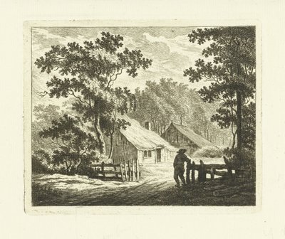 Landskap med gård og tun med gjerde av Johannes van Cuylenburgh