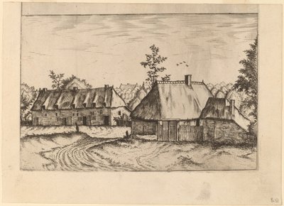 Gård og husrekke av Johannes van Doetechum, the Elder and Lucas