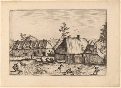 Gård og husrekke av Johannes van Doetechum, the Elder and Lucas