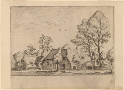 Stor gård med trekkbrønn av Johannes van Doetechum, the Elder and Lucas