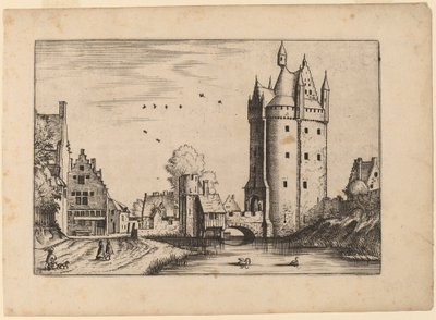 Byport med landhus av Johannes van Doetechum, the Elder and Lucas