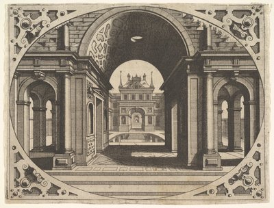 Plate fra Varie Architecture, ca. 1560. av Johannes van Doetecum I