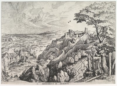 St. Hieronymus i villmarken S. Hieronymus i Deserto fra The Large Landscapes, ca. 1555-56. av Johannes van Doetecum I
