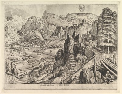 The Penitent Magdalene Magdalena poenitens fra The Large Landscapes, ca. 1555-56. av Johannes van Doetecum I