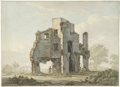 Riving av ruinene av Rijnsburg Abbey av Johannes van Lexmond