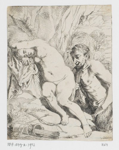 Sovende nymfe og satyr av Johannes van Seegen
