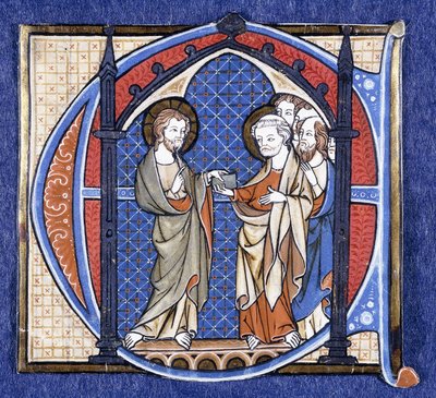Kristus presenterer misjonen til St. Peter, ca. 1320 av Johannes von Valkenburg