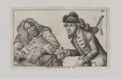 Der gebrochene Rechen mit guten Titeln (Gravur) von John  Collier