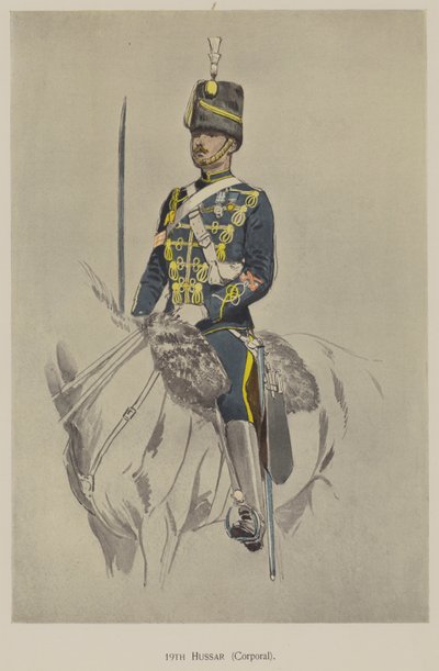 19. husar, korporal (farge litho) av John (after) Charlton