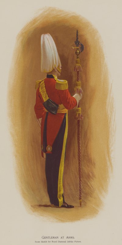 Gentleman at Arms (colour litho) av John (after) Charlton
