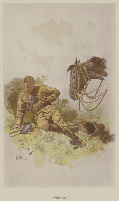 Såret (farge litho) av John (after) Charlton