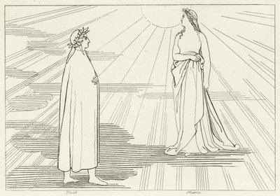 Ascent to the First Heaven, Paradise, Canto 1 (gravering) av John (after) Flaxman