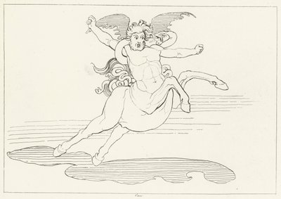Cacus, Inferno, Canto 25 (gravering) av John (after) Flaxman