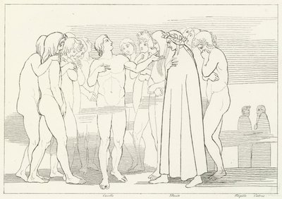 Casellas sang, Skjærsilden, Canto 2 (gravering) av John (after) Flaxman