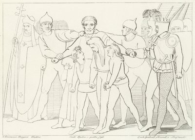 Grev Ugolino beslaglagt, Inferno, Canto 33 (gravering) av John (after) Flaxman