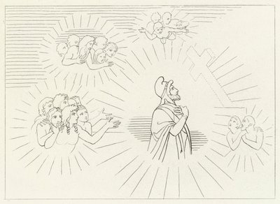Heavenly Splendours, Paradise, Canto 20 (gravering) av John (after) Flaxman