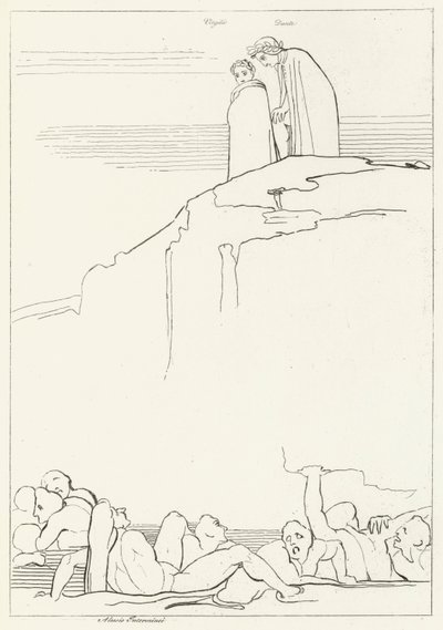 Malebolgia, Inferno, Canto 18 (gravering) av John (after) Flaxman