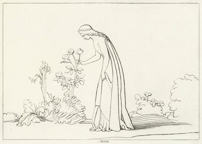 Matilda, Skjærsilden, Canto 28 (gravering) av John (after) Flaxman