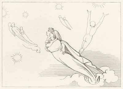 Souls Returning to their Spheres, Paradise, Canto 4 (gravering) av John (after) Flaxman