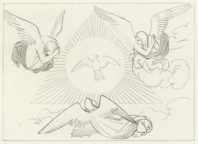 Treenighetens tilbedelse, Paradise, Canto 13 (gravering) av John (after) Flaxman