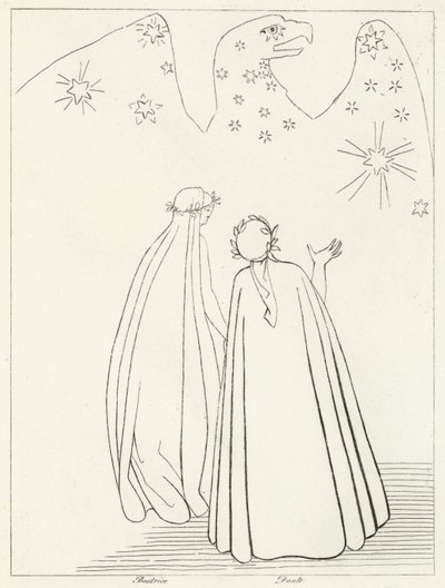 The Celestial Eagle, Paradise, Canto 19 (gravering) av John (after) Flaxman