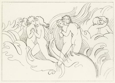 The Fiery Doom, Purgatory, Canto 26 (gravering) av John (after) Flaxman