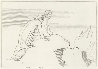The Flaming Gulf, Inferno, Canto 26 (gravering) av John (after) Flaxman